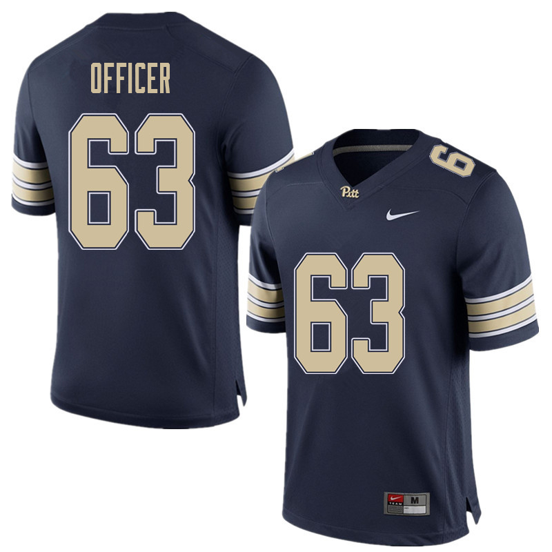 Men #63 Alex Officer Pittsburgh Panthers College Football Jerseys Sale-Home Blue